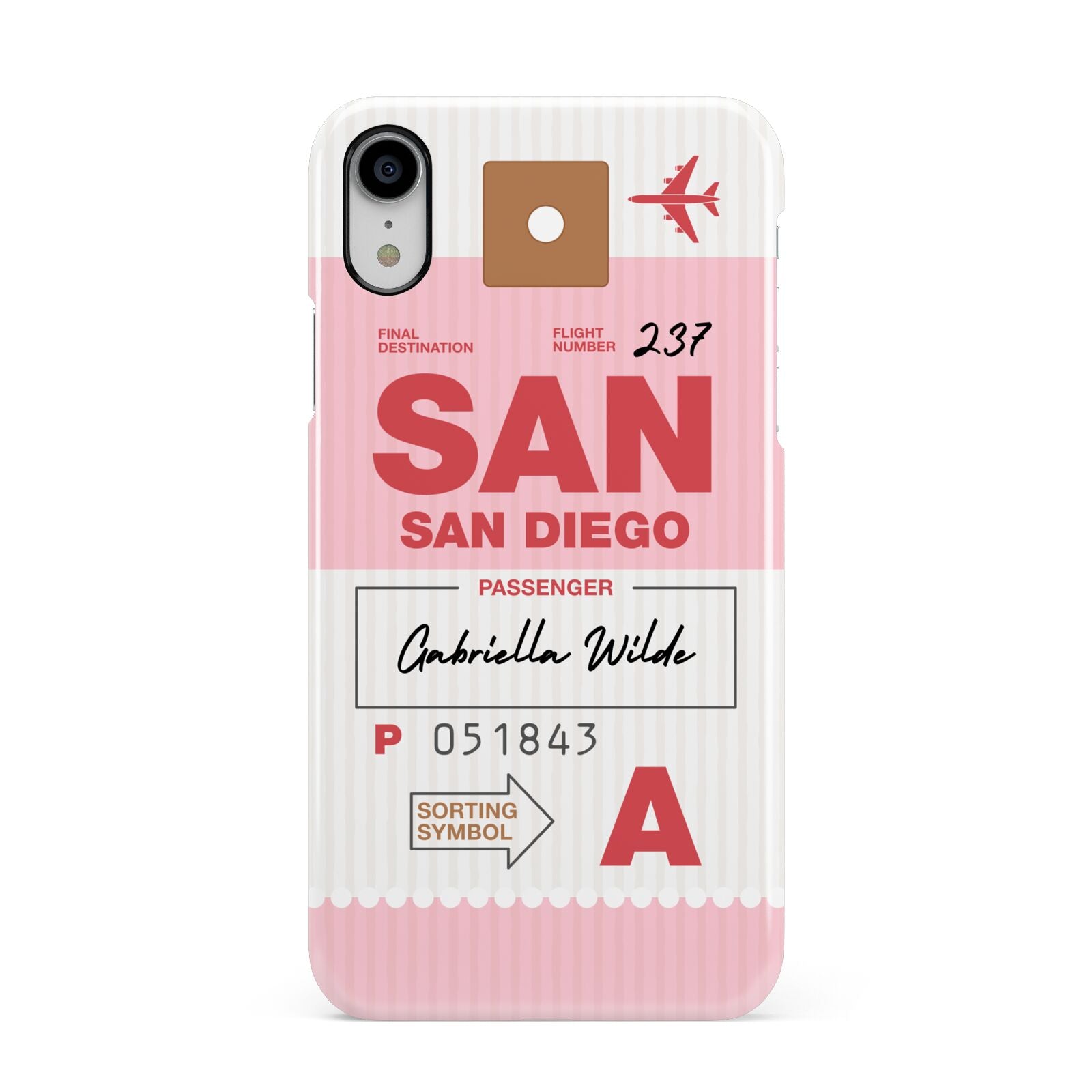 Personalised Vintage Luggage Tag Apple iPhone XR White 3D Snap Case