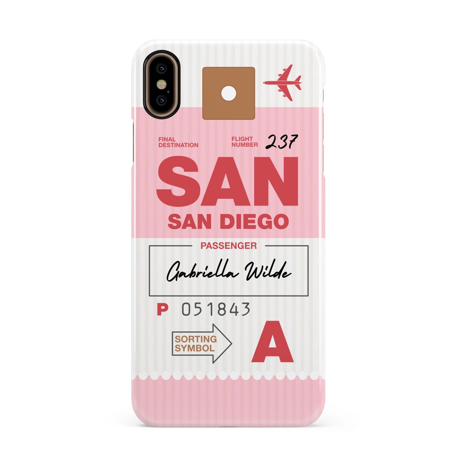Personalised Vintage Luggage Tag Apple iPhone Xs Max 3D Snap Case