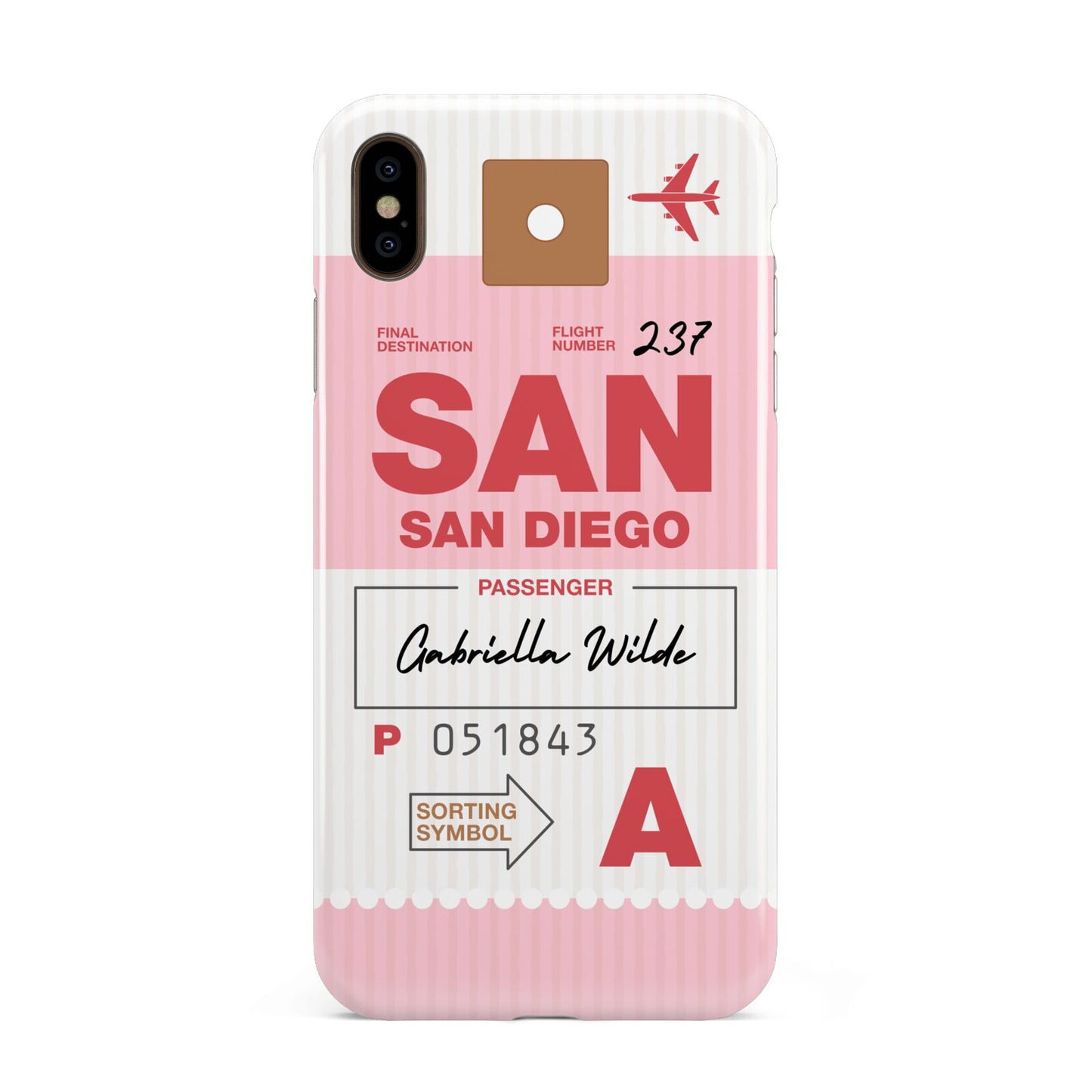 Personalised Vintage Luggage Tag Apple iPhone Xs Max 3D Tough Case