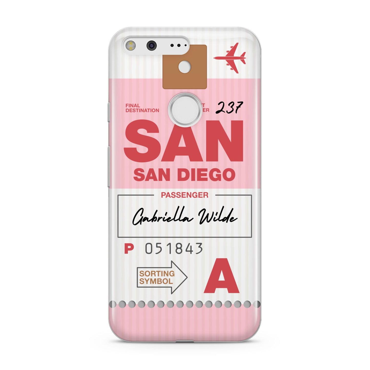 Personalised Vintage Luggage Tag Google Pixel Case