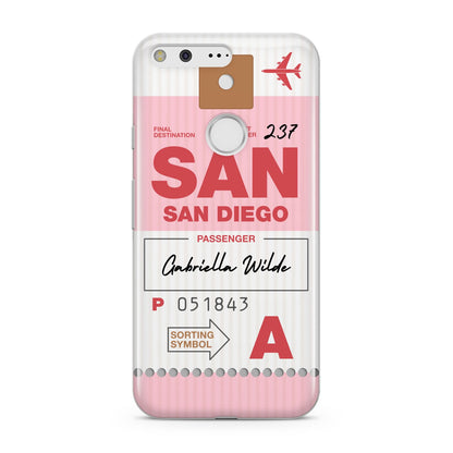 Personalised Vintage Luggage Tag Google Pixel Case