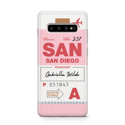 Personalised Vintage Luggage Tag Protective Samsung Galaxy Case
