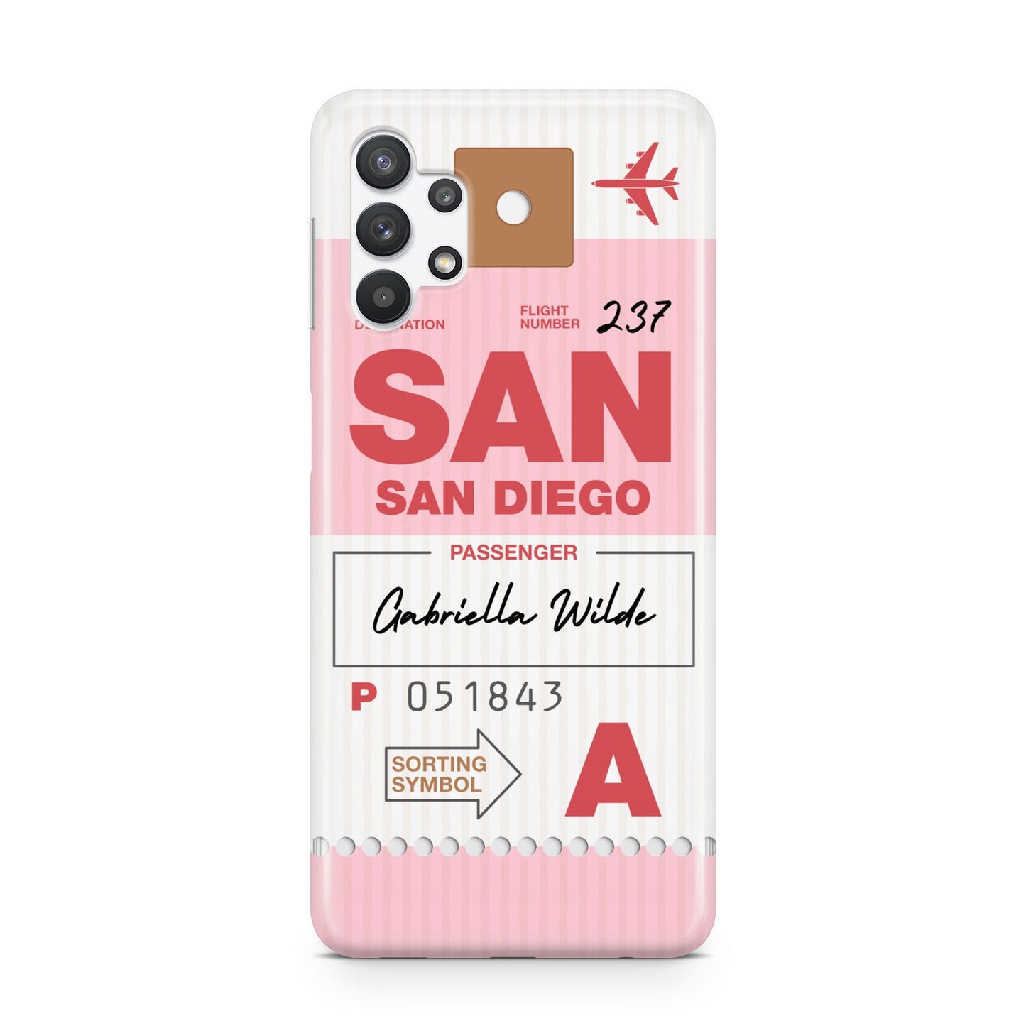 Personalised Vintage Luggage Tag Samsung A32 5G Case