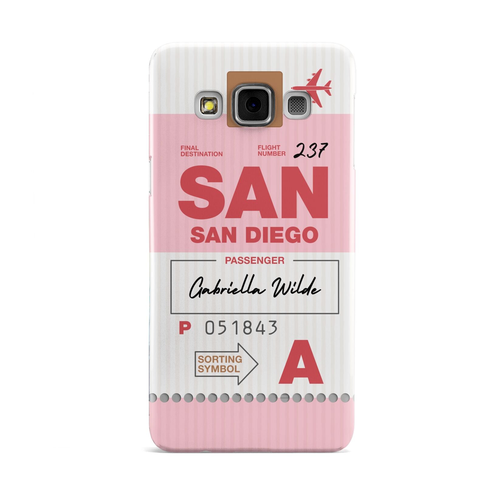 Personalised Vintage Luggage Tag Samsung Galaxy A3 Case