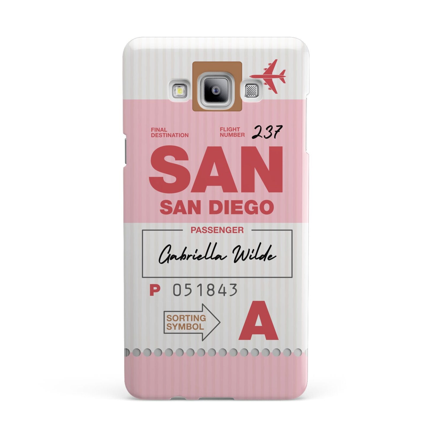 Personalised Vintage Luggage Tag Samsung Galaxy A7 2015 Case