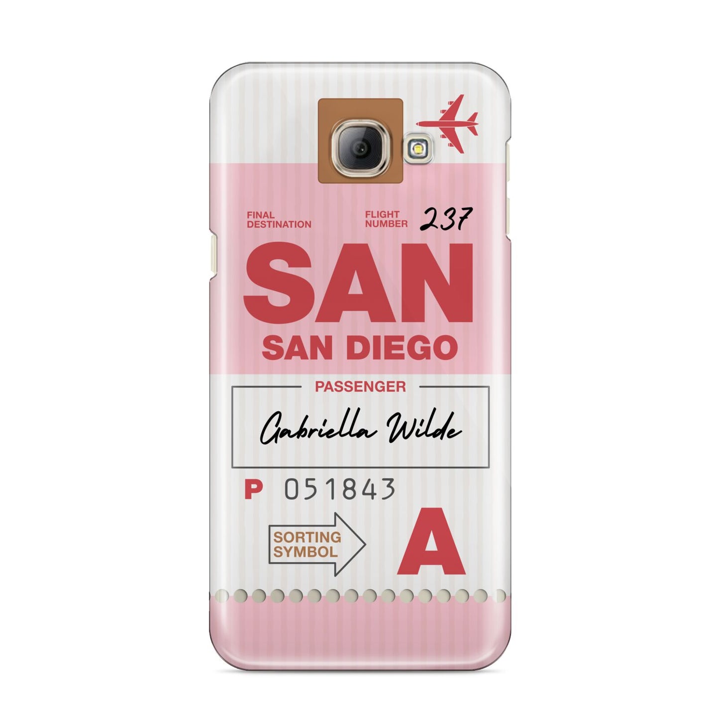 Personalised Vintage Luggage Tag Samsung Galaxy A8 2016 Case