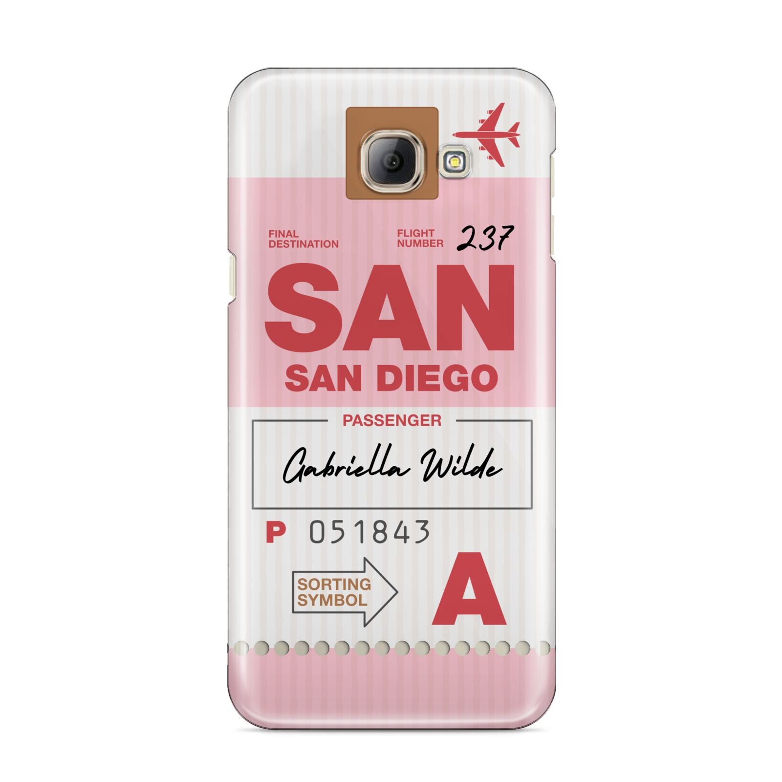 Personalised Vintage Luggage Tag Samsung Galaxy A8 2016 Case
