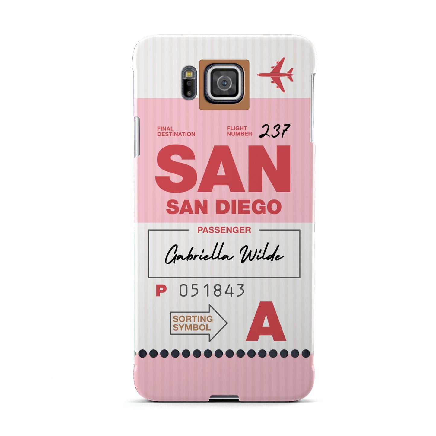 Personalised Vintage Luggage Tag Samsung Galaxy Alpha Case