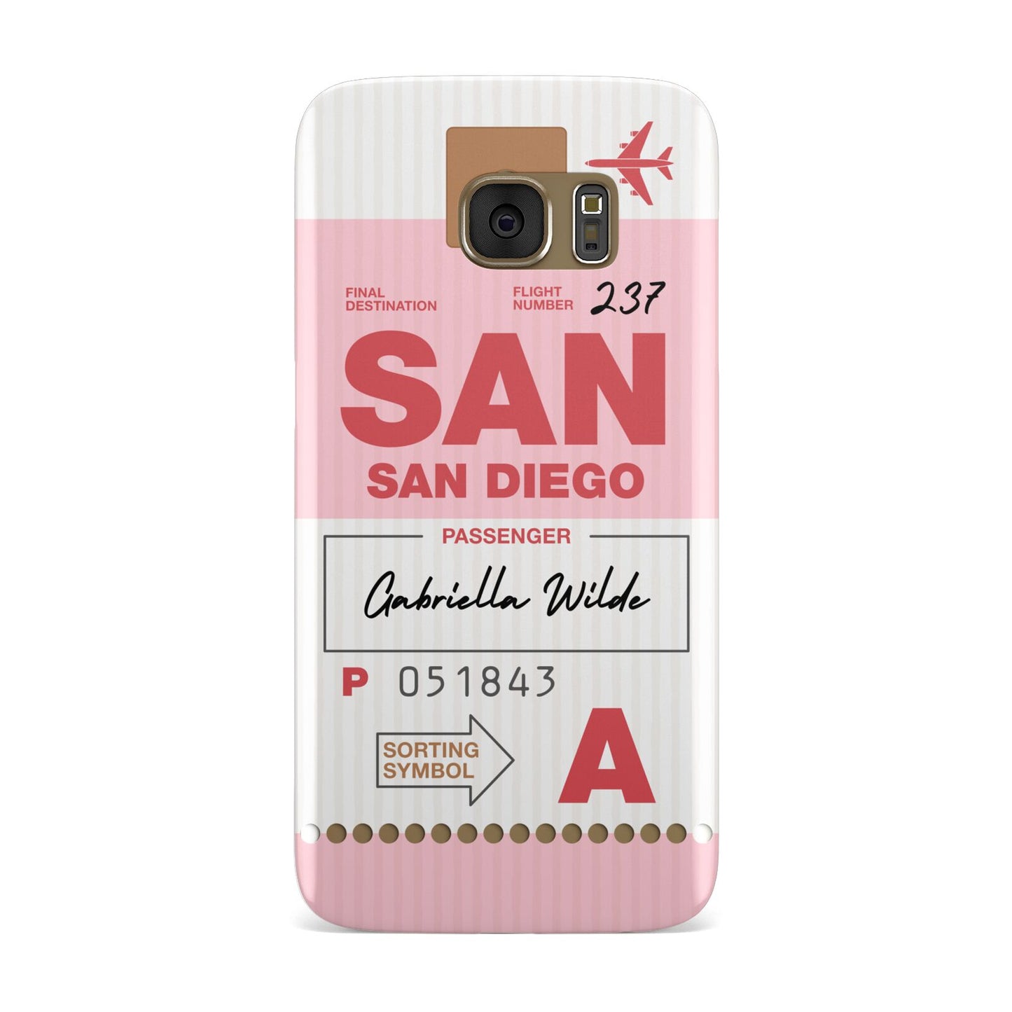 Personalised Vintage Luggage Tag Samsung Galaxy Case