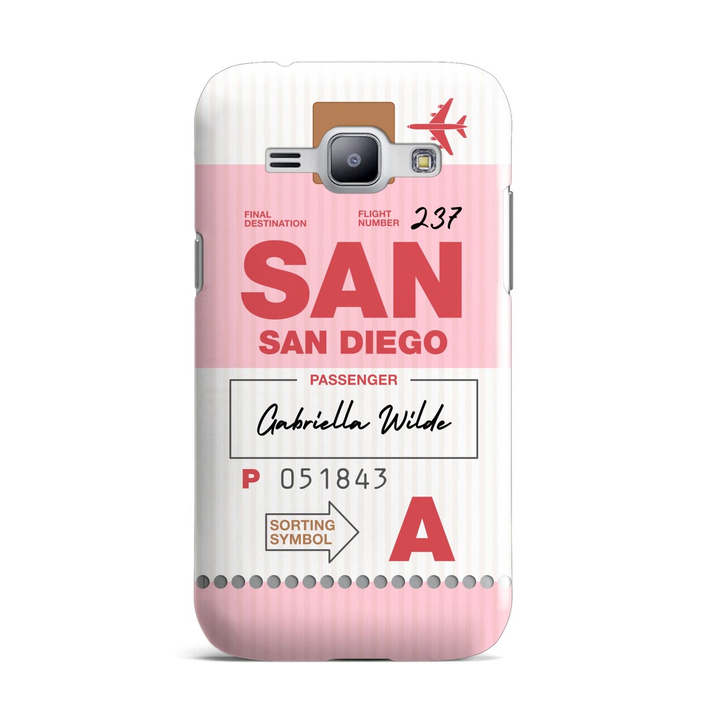 Personalised Vintage Luggage Tag Samsung Galaxy J1 2015 Case