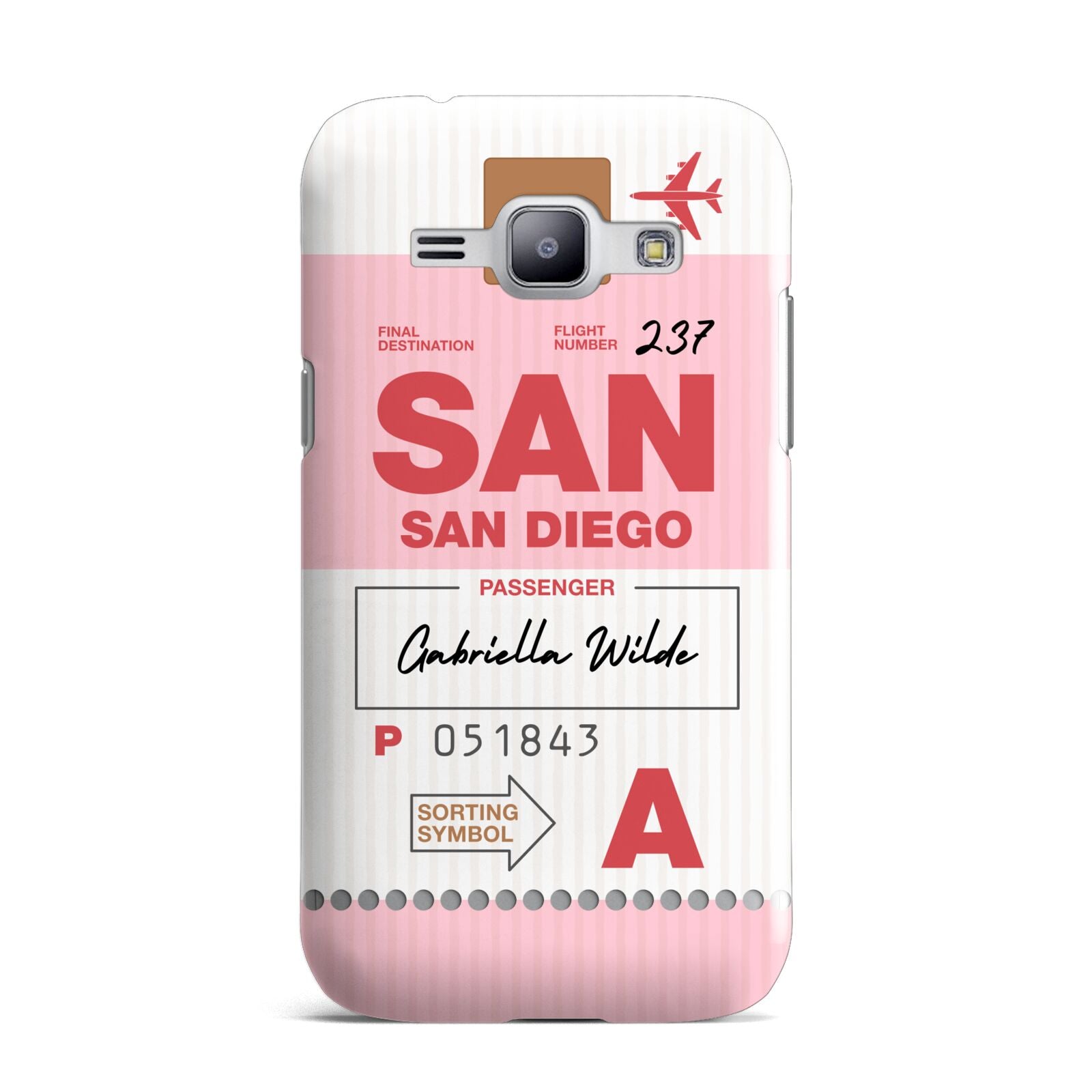 Personalised Vintage Luggage Tag Samsung Galaxy J1 2015 Case