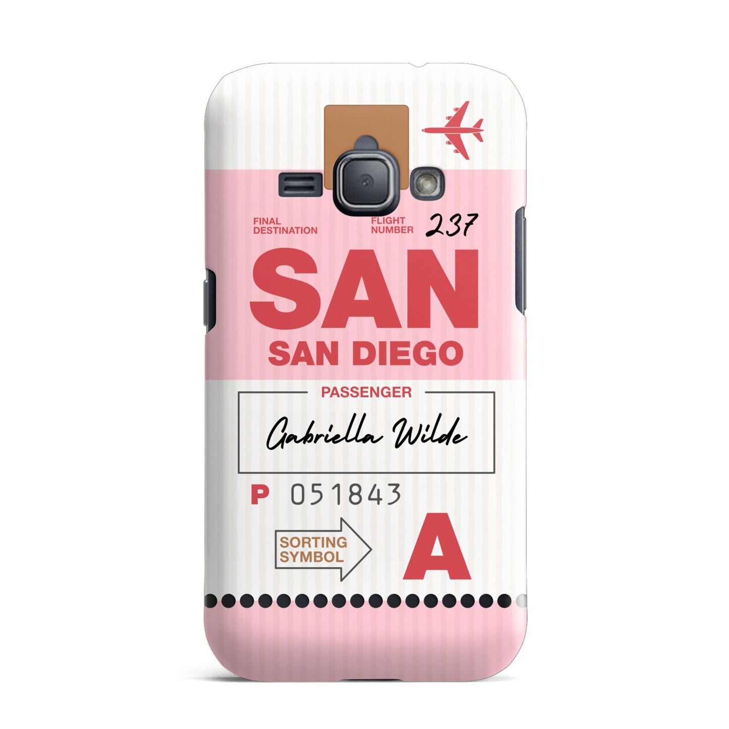 Personalised Vintage Luggage Tag Samsung Galaxy J1 2016 Case