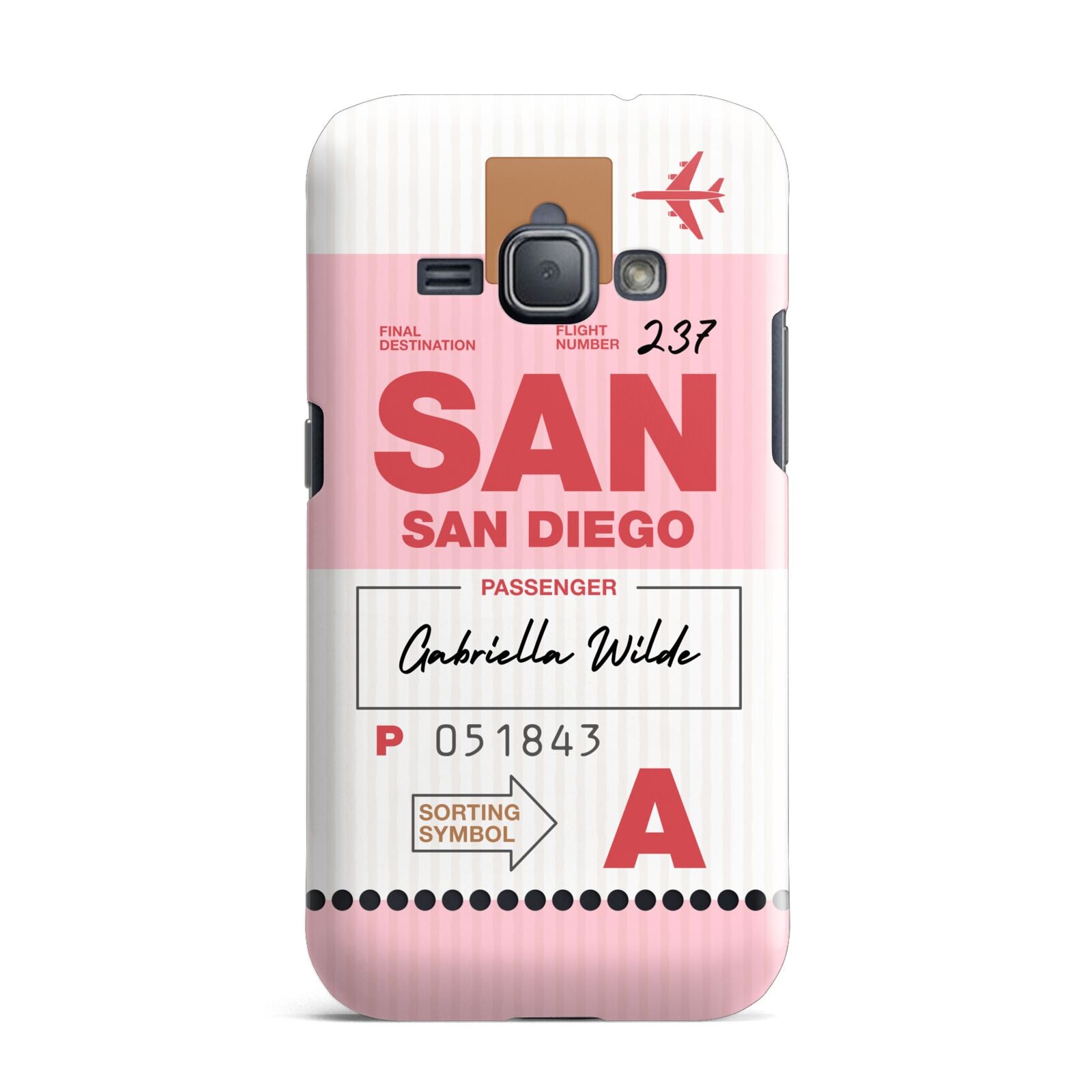 Personalised Vintage Luggage Tag Samsung Galaxy J1 2016 Case