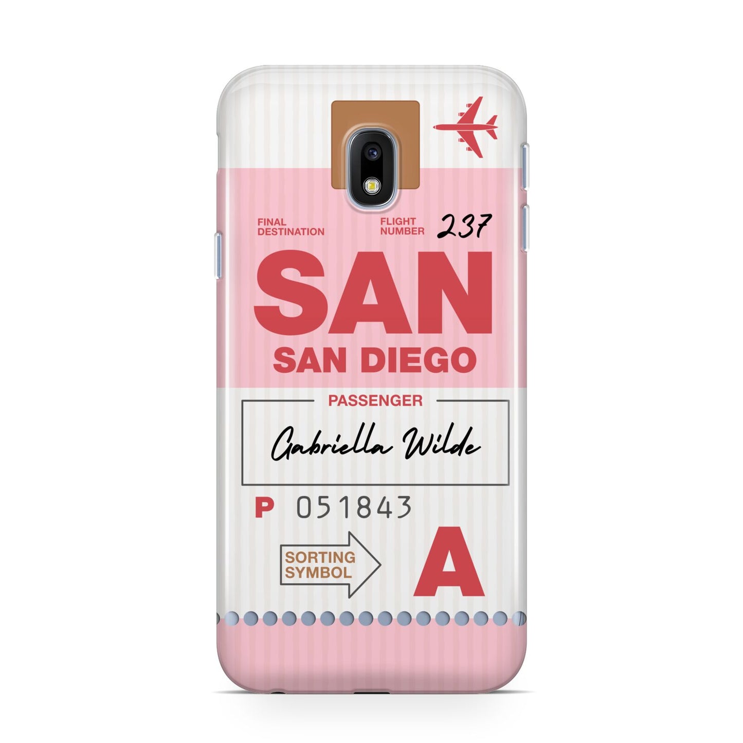 Personalised Vintage Luggage Tag Samsung Galaxy J3 2017 Case