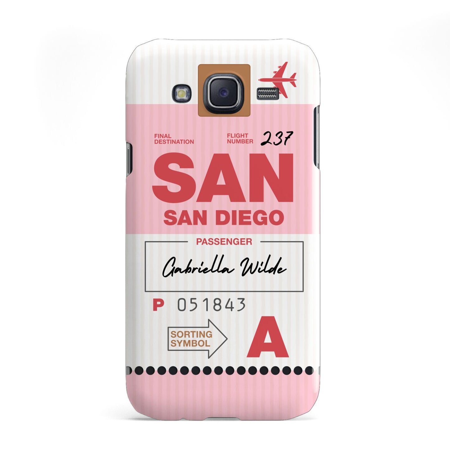 Personalised Vintage Luggage Tag Samsung Galaxy J5 Case