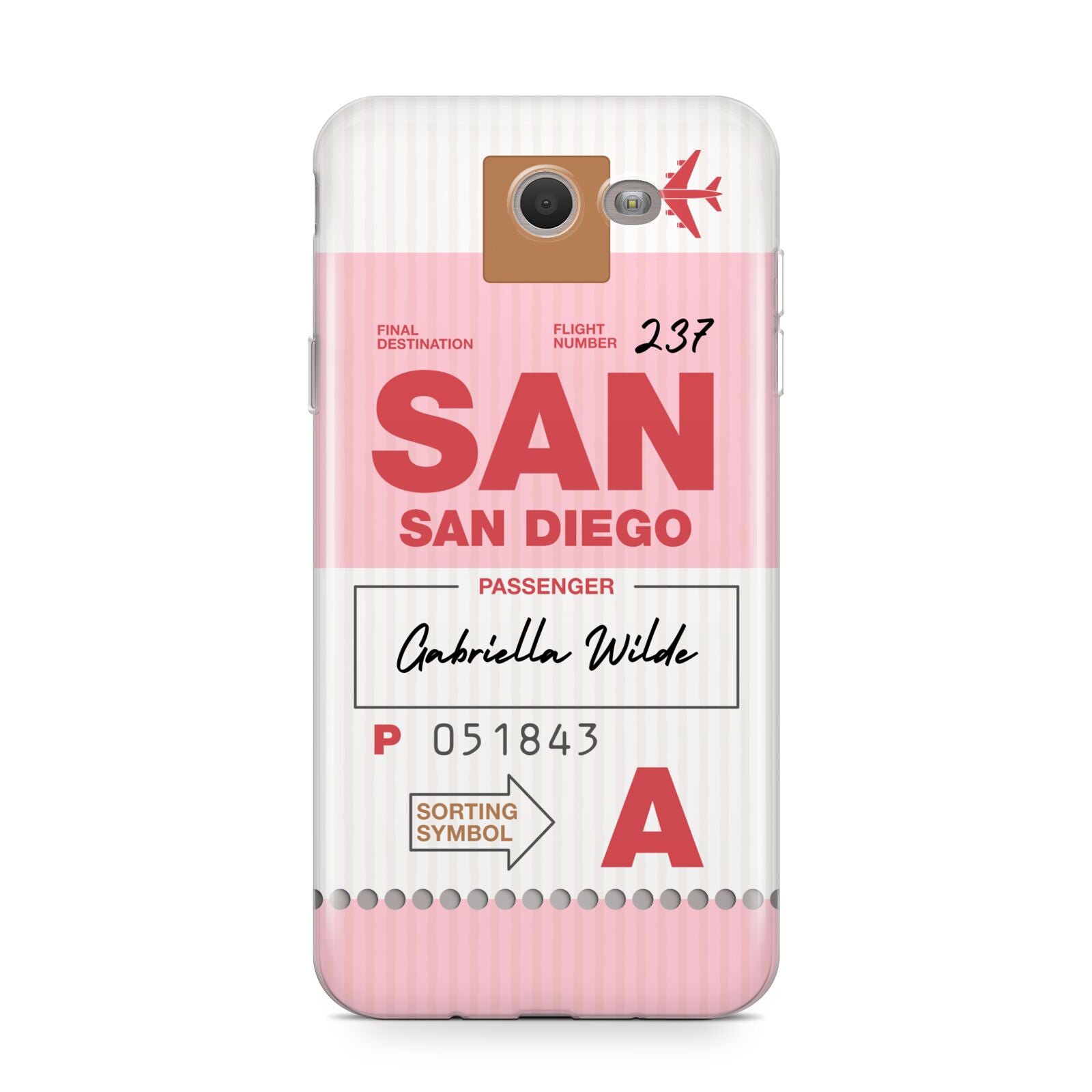 Personalised Vintage Luggage Tag Samsung Galaxy J7 2017 Case