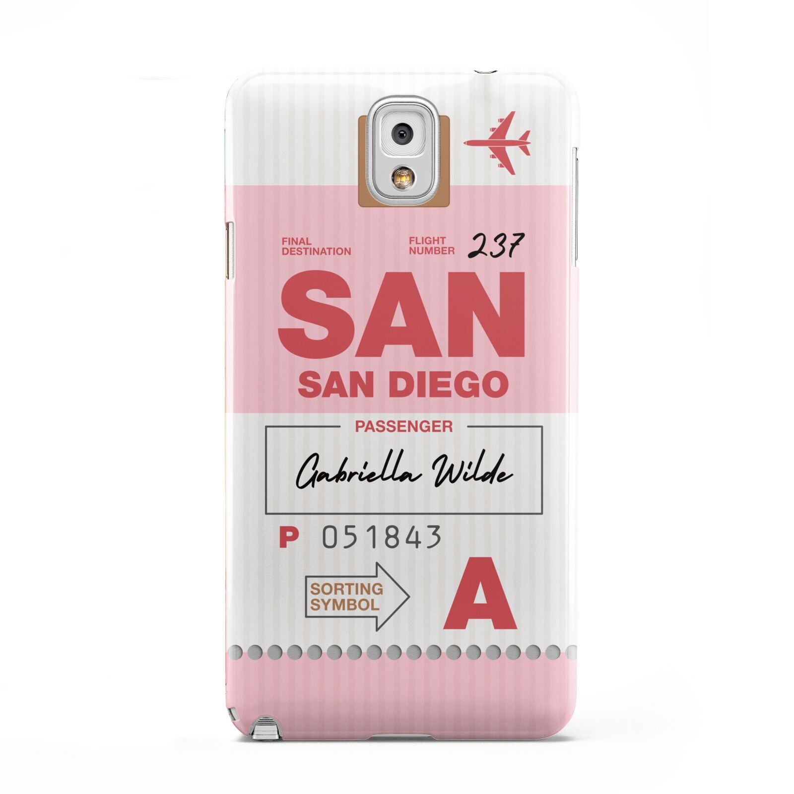Personalised Vintage Luggage Tag Samsung Galaxy Note 3 Case