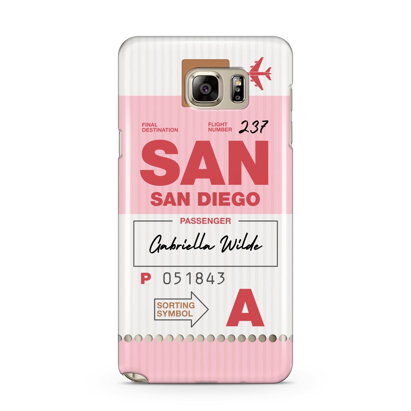 Personalised Vintage Luggage Tag Samsung Galaxy Note 5 Case