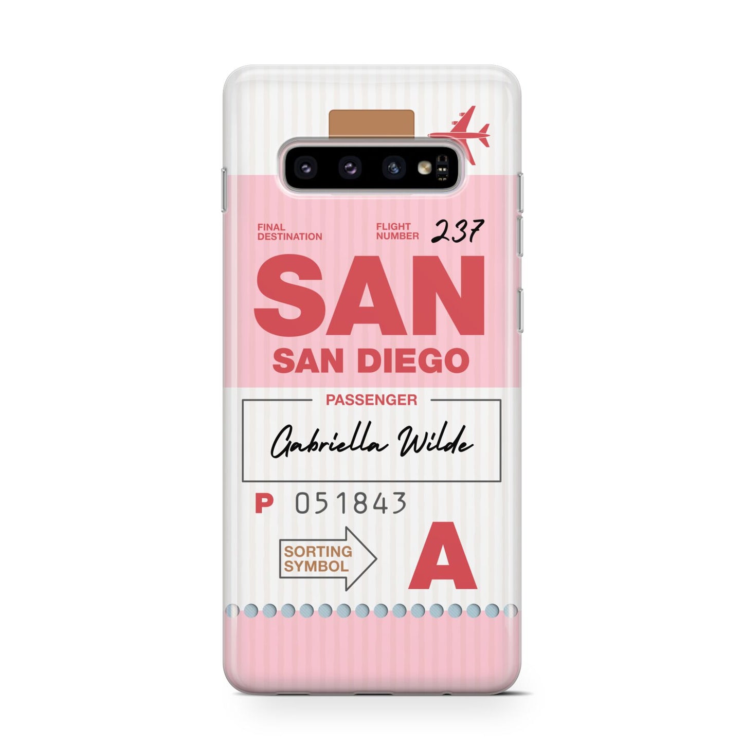 Personalised Vintage Luggage Tag Samsung Galaxy S10 Case