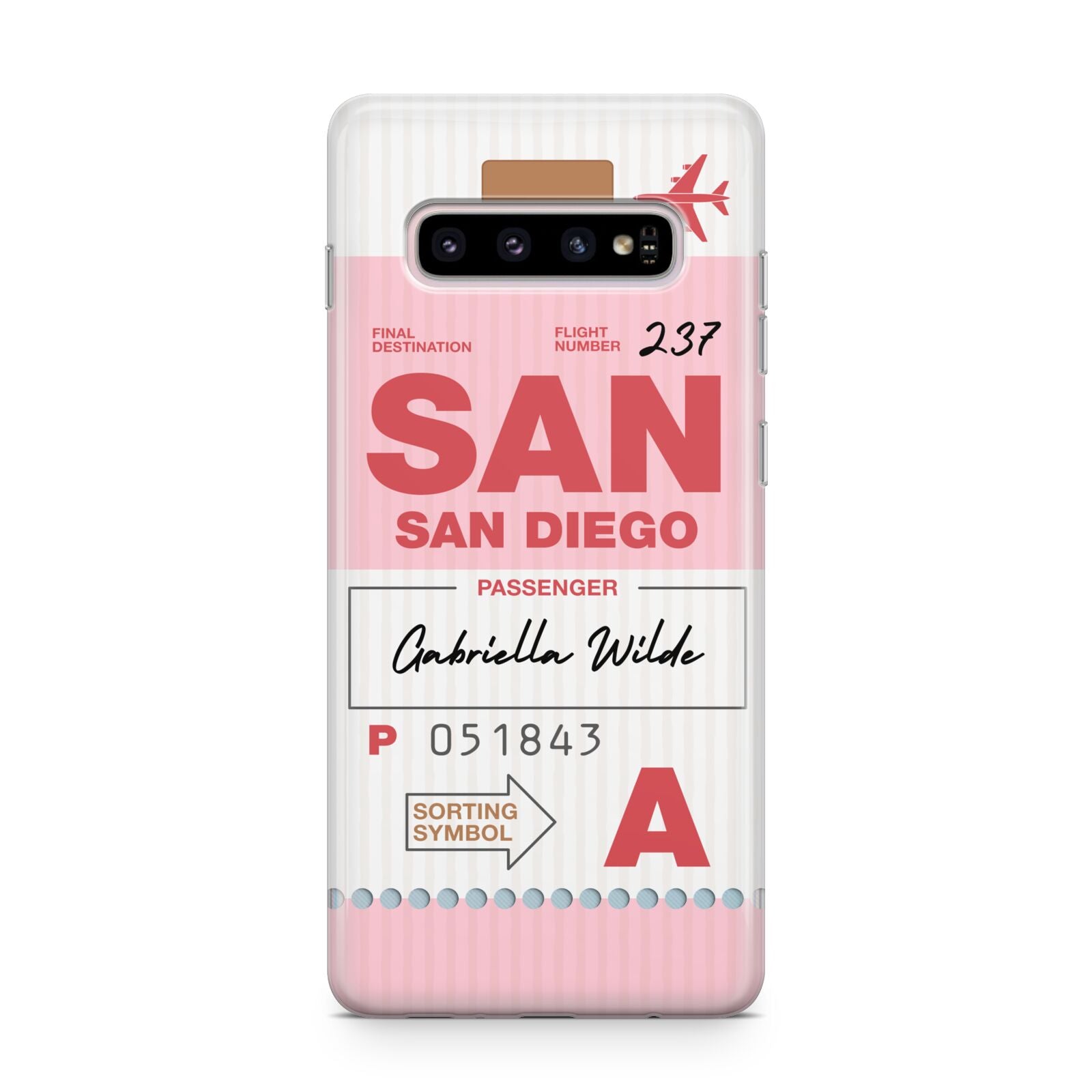 Personalised Vintage Luggage Tag Samsung Galaxy S10 Plus Case
