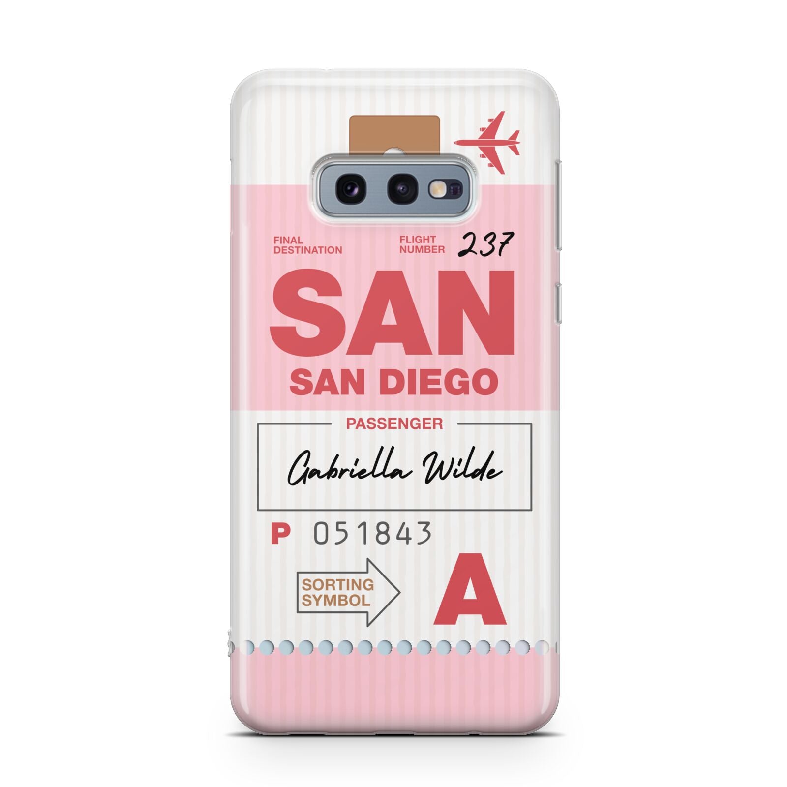 Personalised Vintage Luggage Tag Samsung Galaxy S10E Case