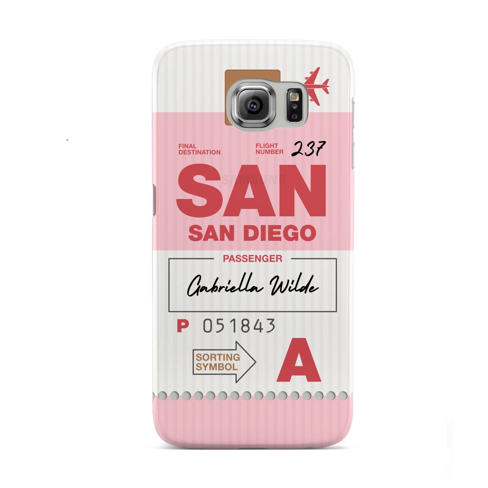 Personalised Vintage Luggage Tag Samsung Galaxy S6 Case
