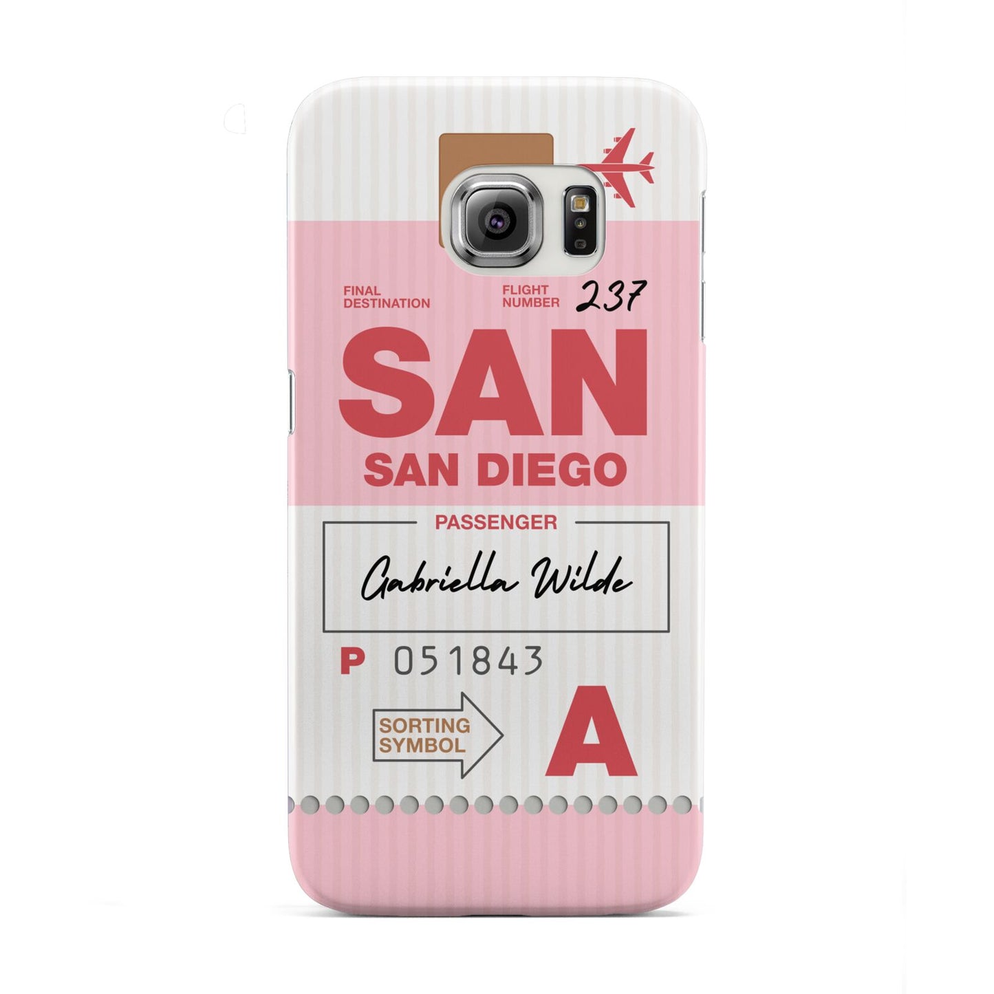 Personalised Vintage Luggage Tag Samsung Galaxy S6 Edge Case