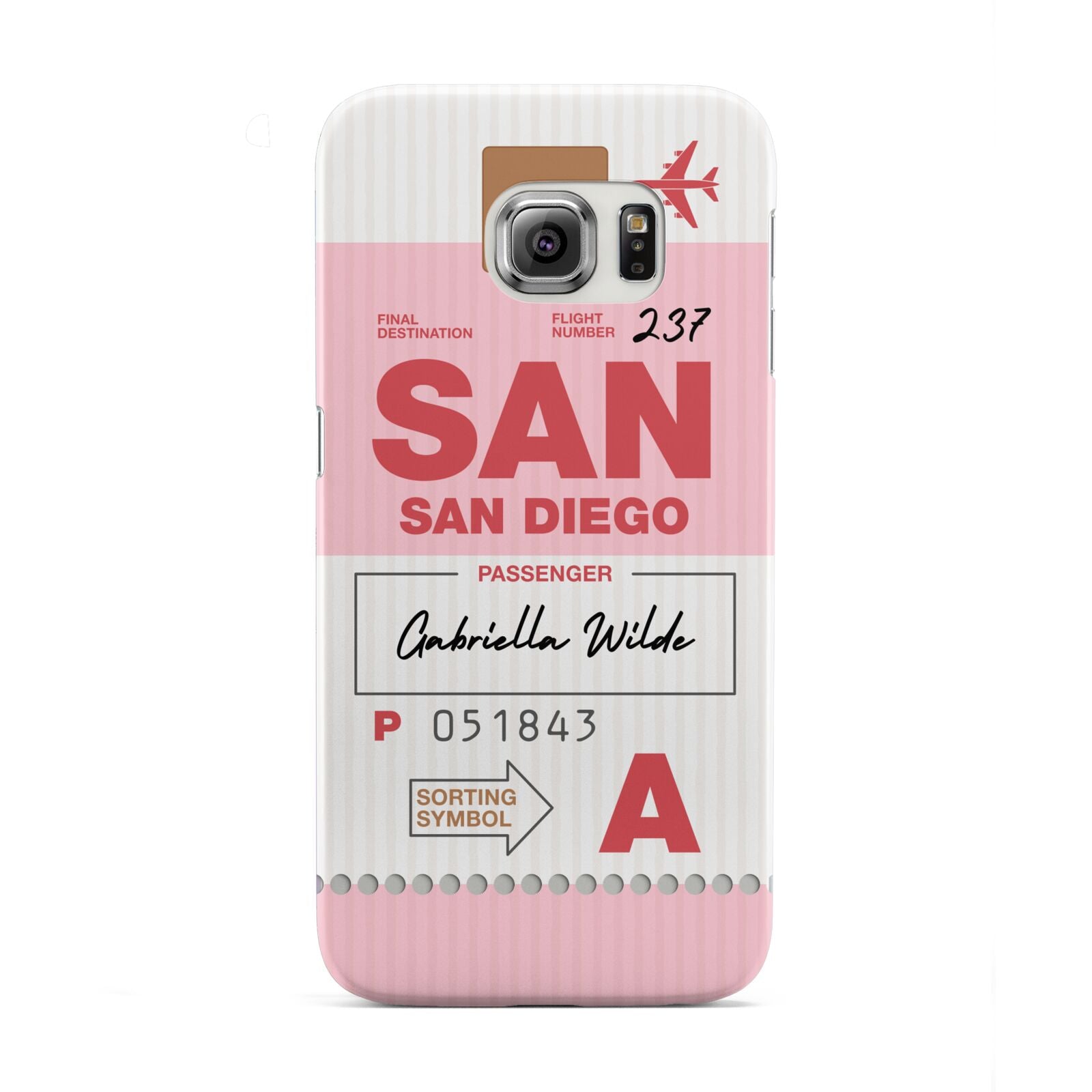 Personalised Vintage Luggage Tag Samsung Galaxy S6 Edge Case