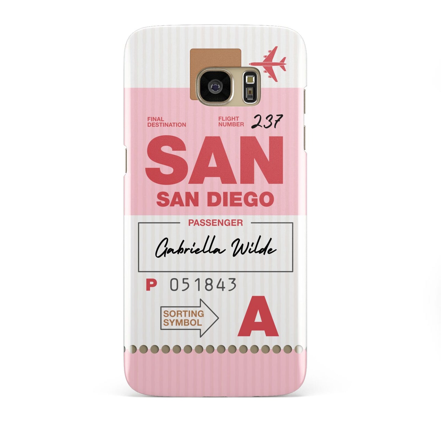 Personalised Vintage Luggage Tag Samsung Galaxy S7 Edge Case