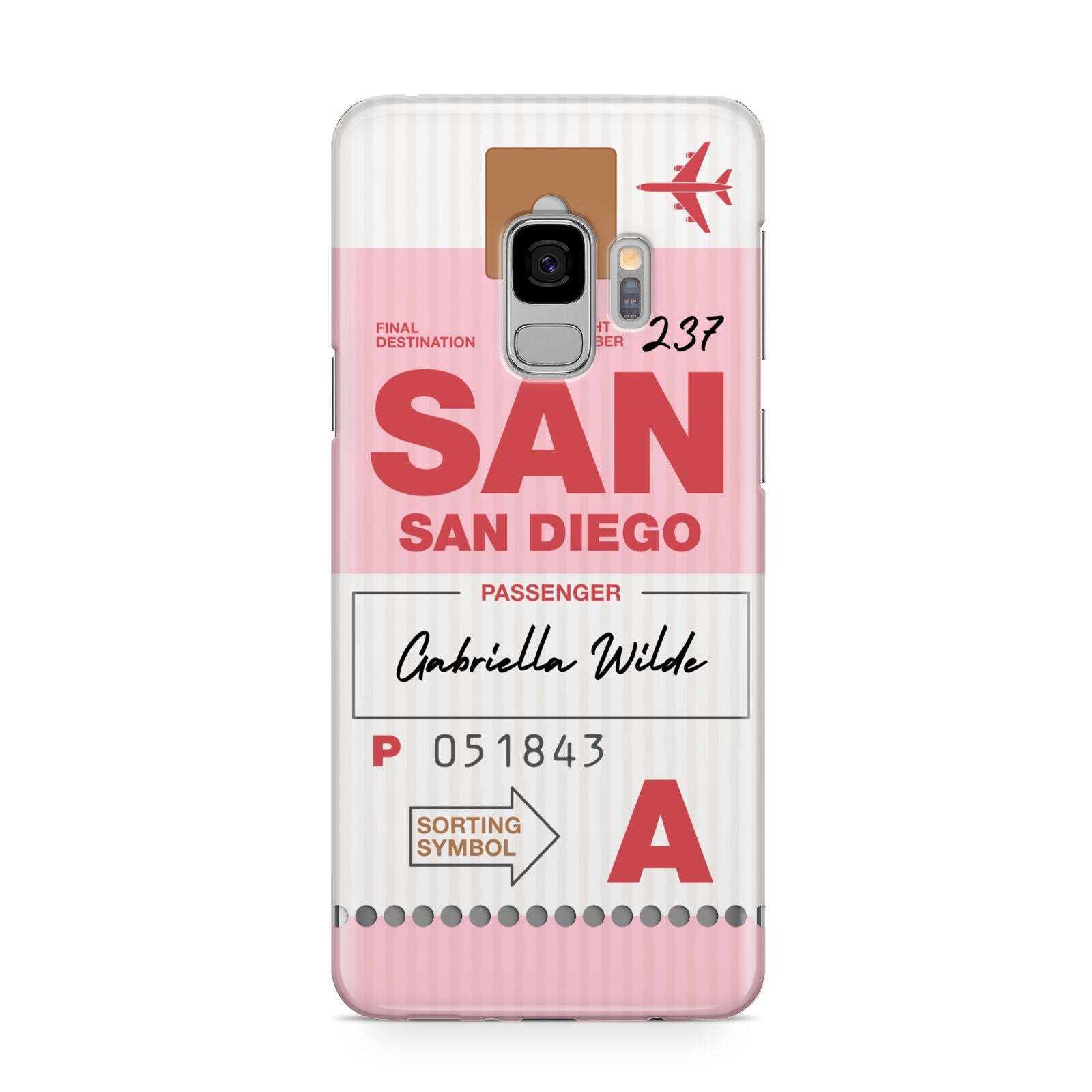 Personalised Vintage Luggage Tag Samsung Galaxy S9 Case