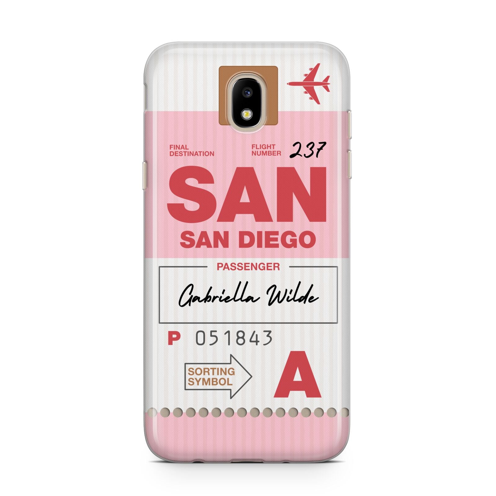 Personalised Vintage Luggage Tag Samsung J5 2017 Case