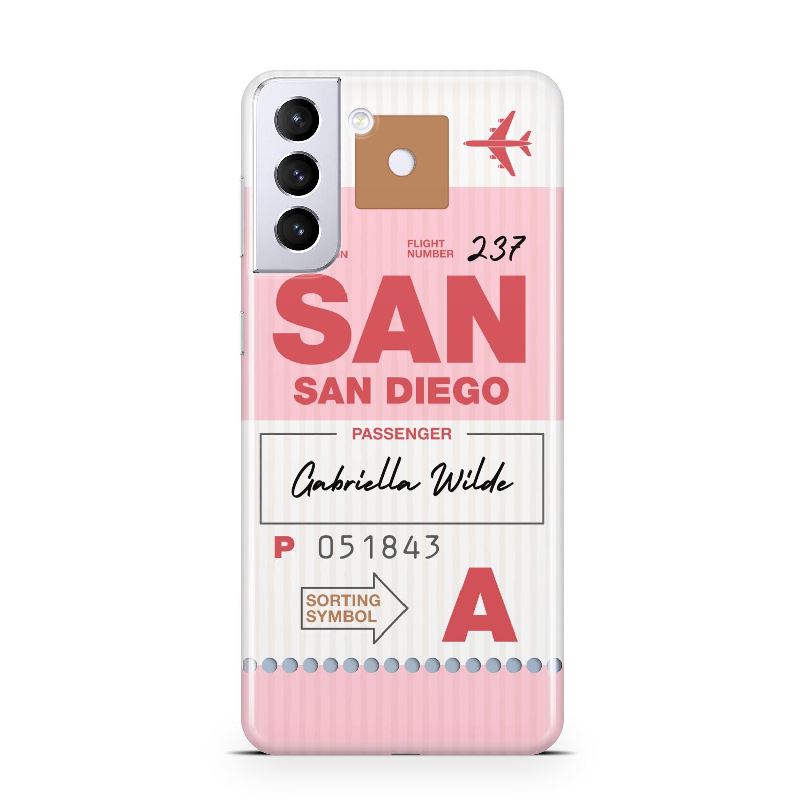 Personalised Vintage Luggage Tag Samsung S21 Plus Phone Case