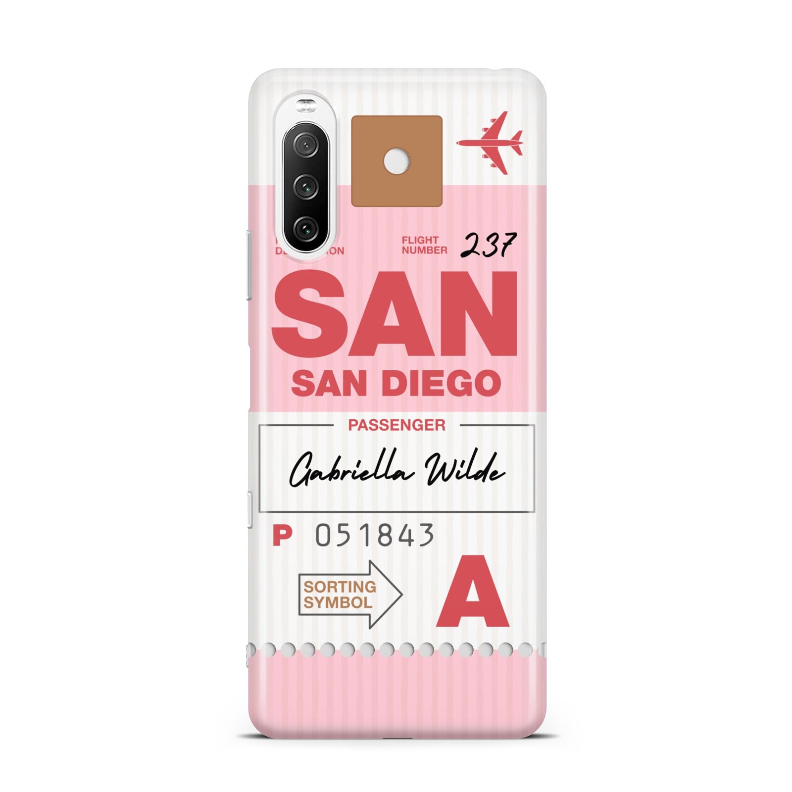 Personalised Vintage Luggage Tag Sony Xperia 10 III Case