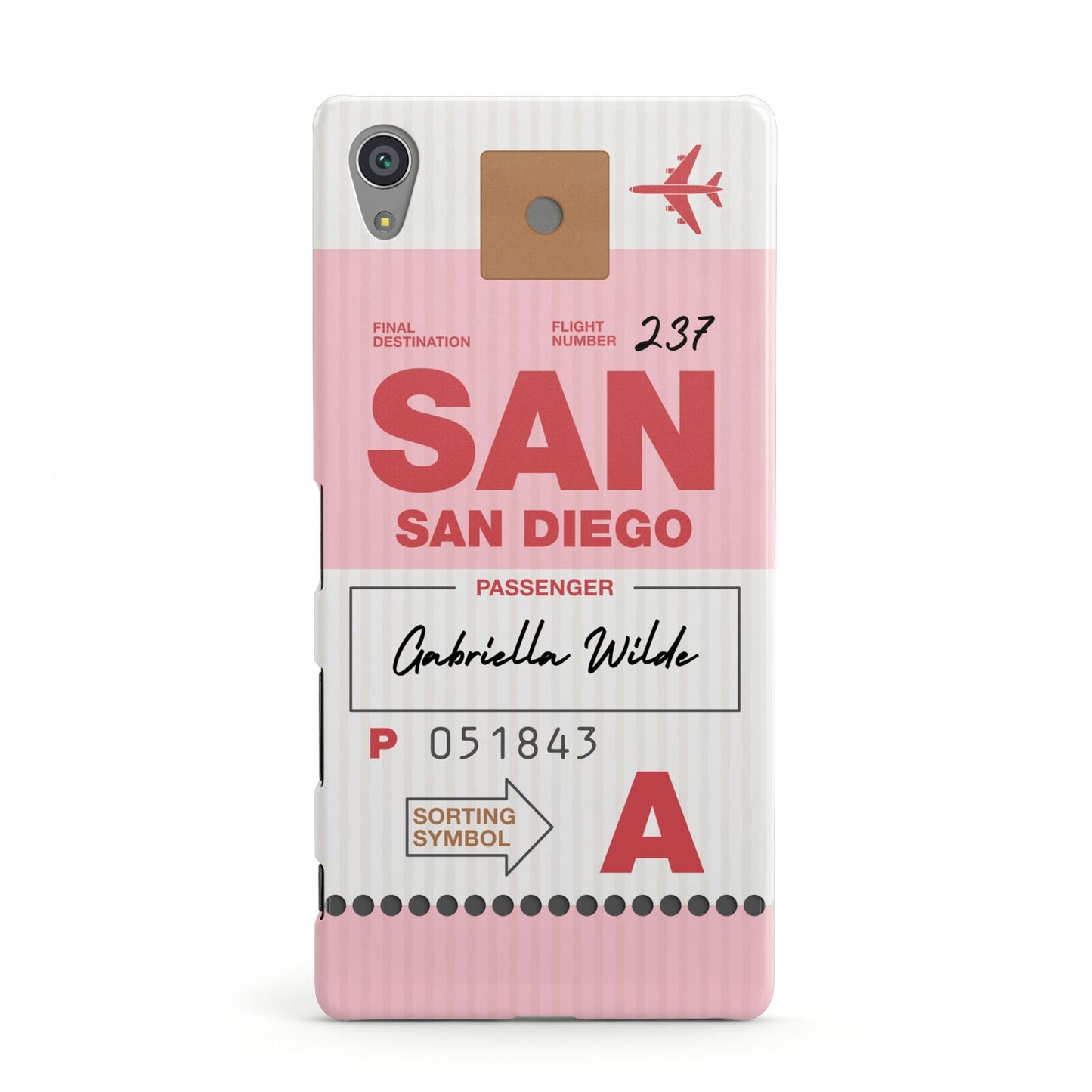 Personalised Vintage Luggage Tag Sony Xperia Case