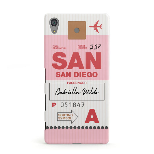 Personalised Vintage Luggage Tag Sony Xperia Case