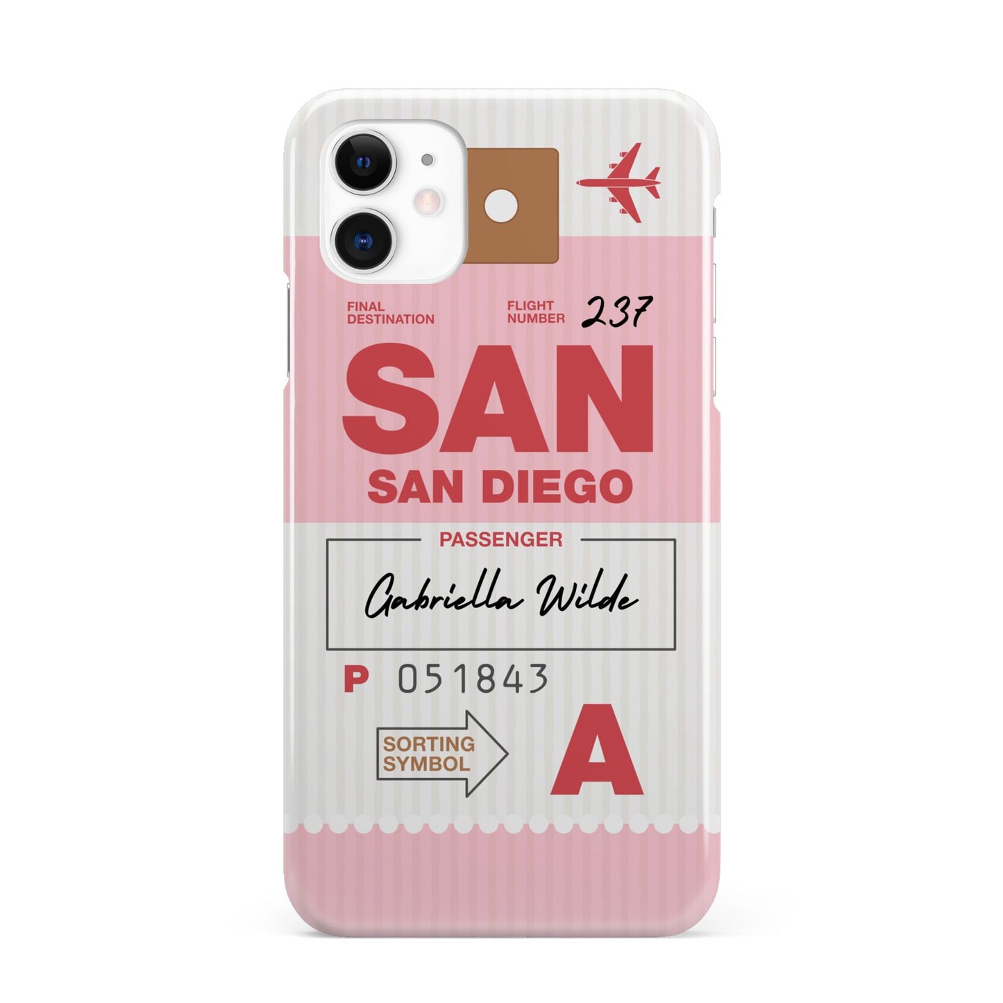 Personalised Vintage Luggage Tag iPhone 11 3D Snap Case