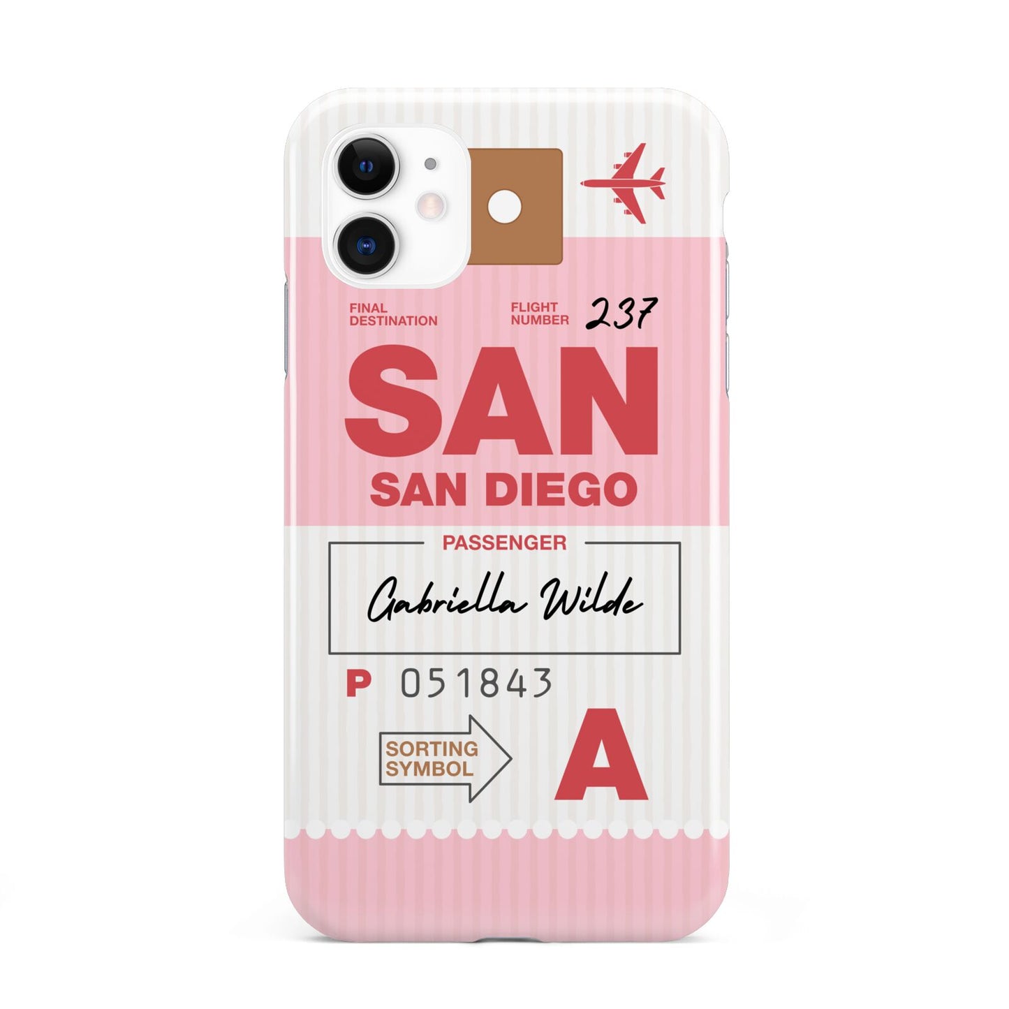 Personalised Vintage Luggage Tag iPhone 11 3D Tough Case