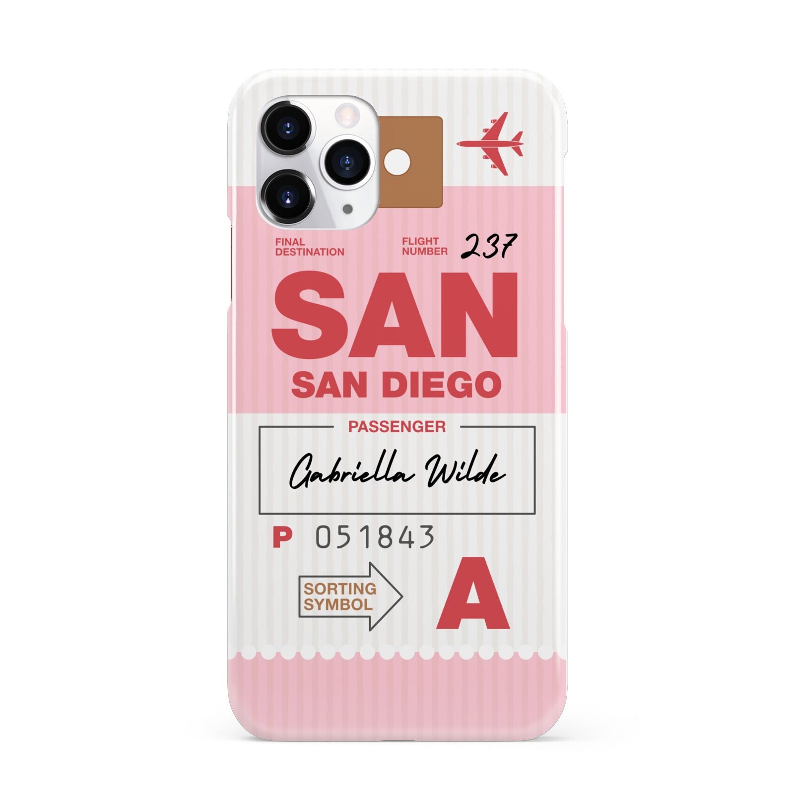 Personalised Vintage Luggage Tag iPhone 11 Pro 3D Snap Case