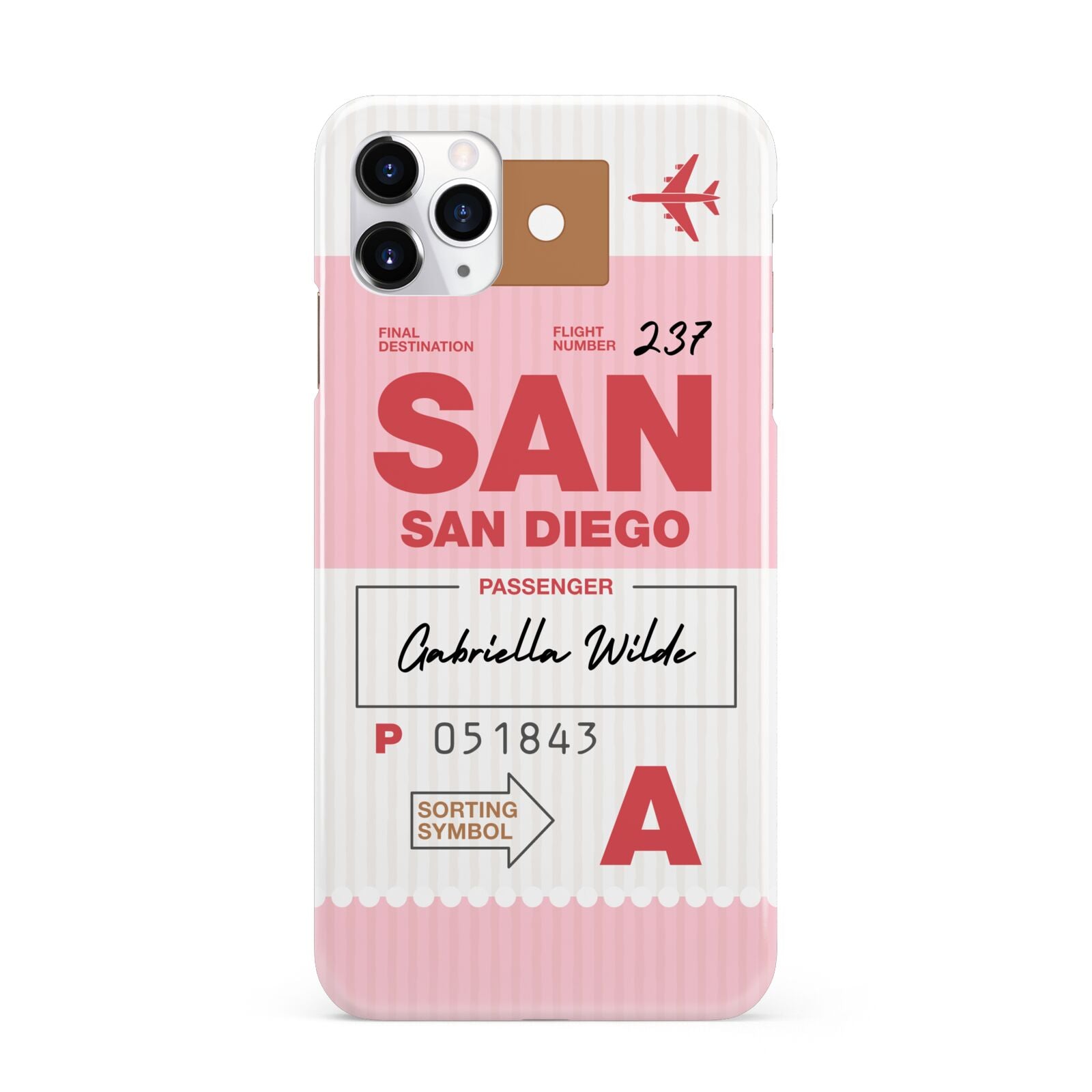 Personalised Vintage Luggage Tag iPhone 11 Pro Max 3D Snap Case