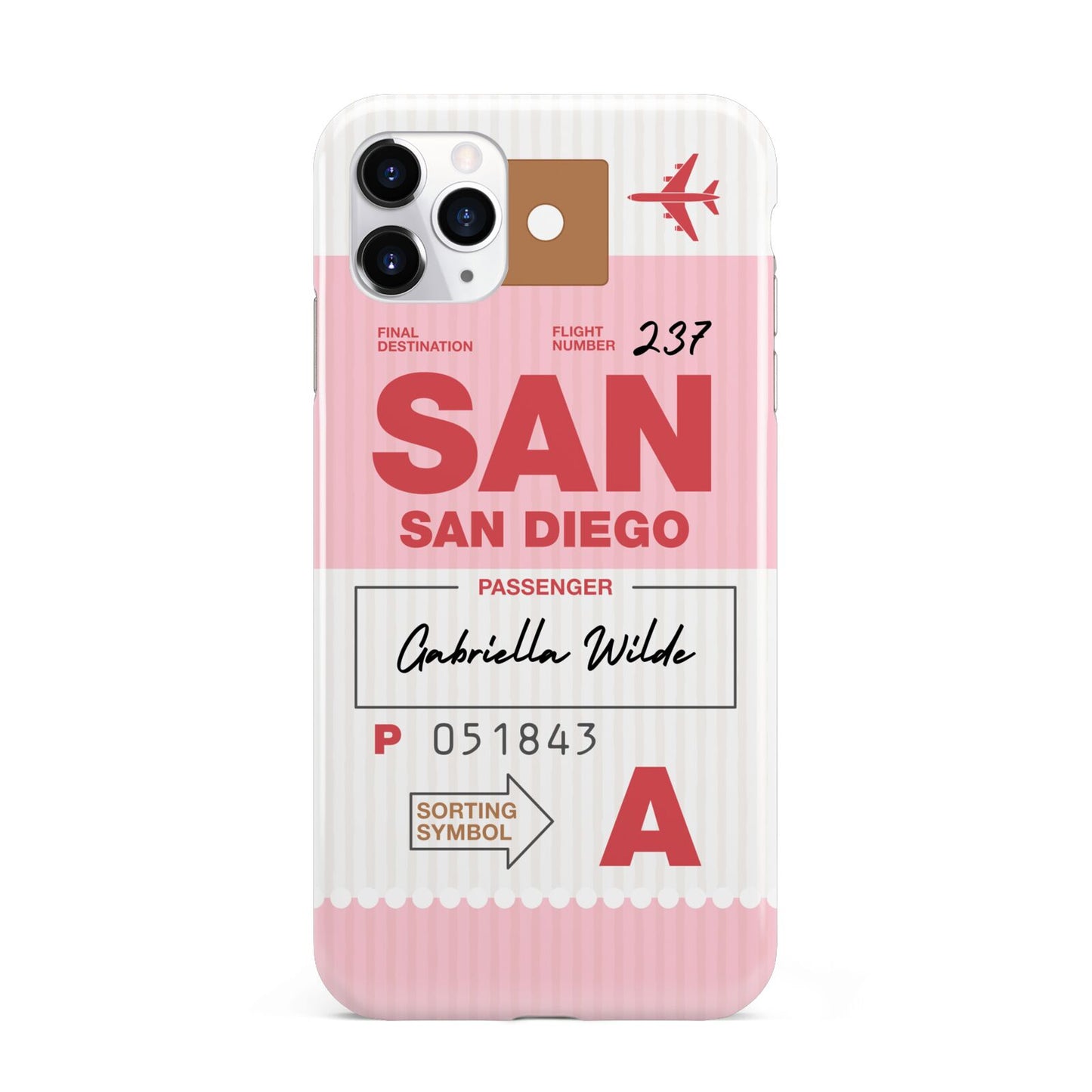 Personalised Vintage Luggage Tag iPhone 11 Pro Max 3D Tough Case