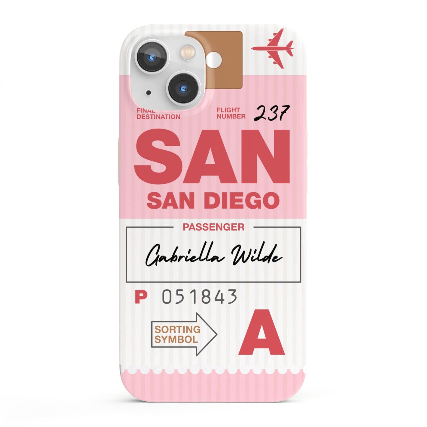 Personalised Vintage Luggage Tag iPhone 13 Full Wrap 3D Snap Case