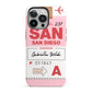 Personalised Vintage Luggage Tag iPhone 13 Pro Full Wrap 3D Tough Case