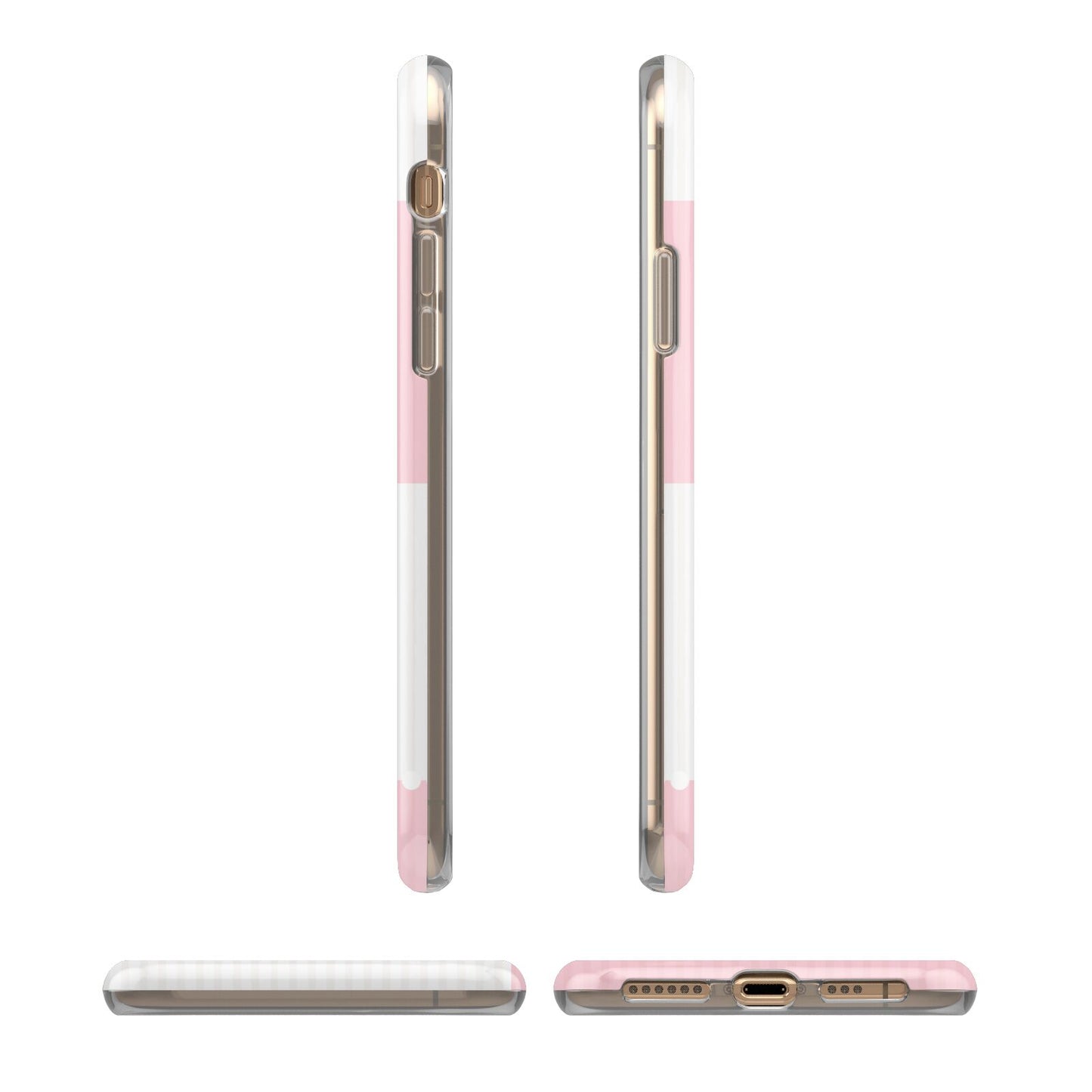 Personalised Vintage Luggage Tag iPhone XS 3D Tough Case in Gold Angled Images