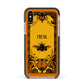 Personalised Vintage Spooky Beetle Apple iPhone Xs Impact Case Black Edge on Gold Phone