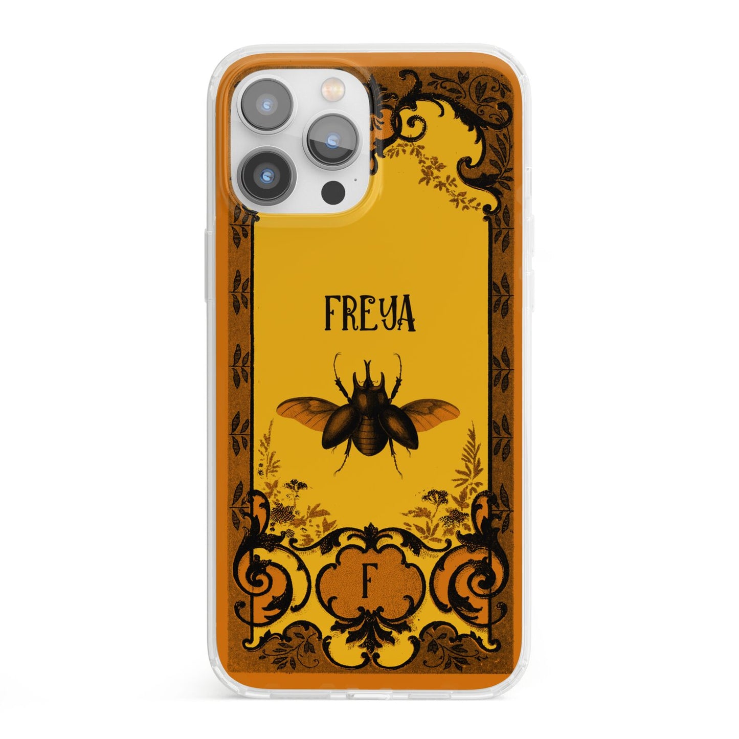 Personalised Vintage Spooky Beetle iPhone 13 Pro Max Clear Bumper Case