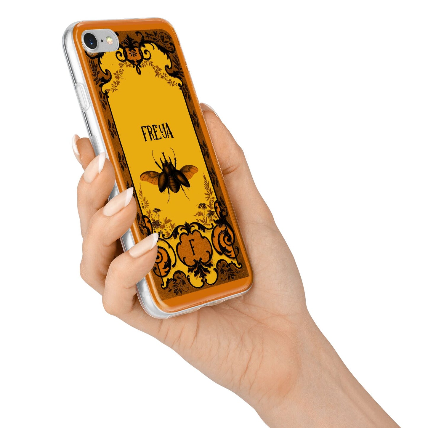 Personalised Vintage Spooky Beetle iPhone 7 Bumper Case on Silver iPhone Alternative Image