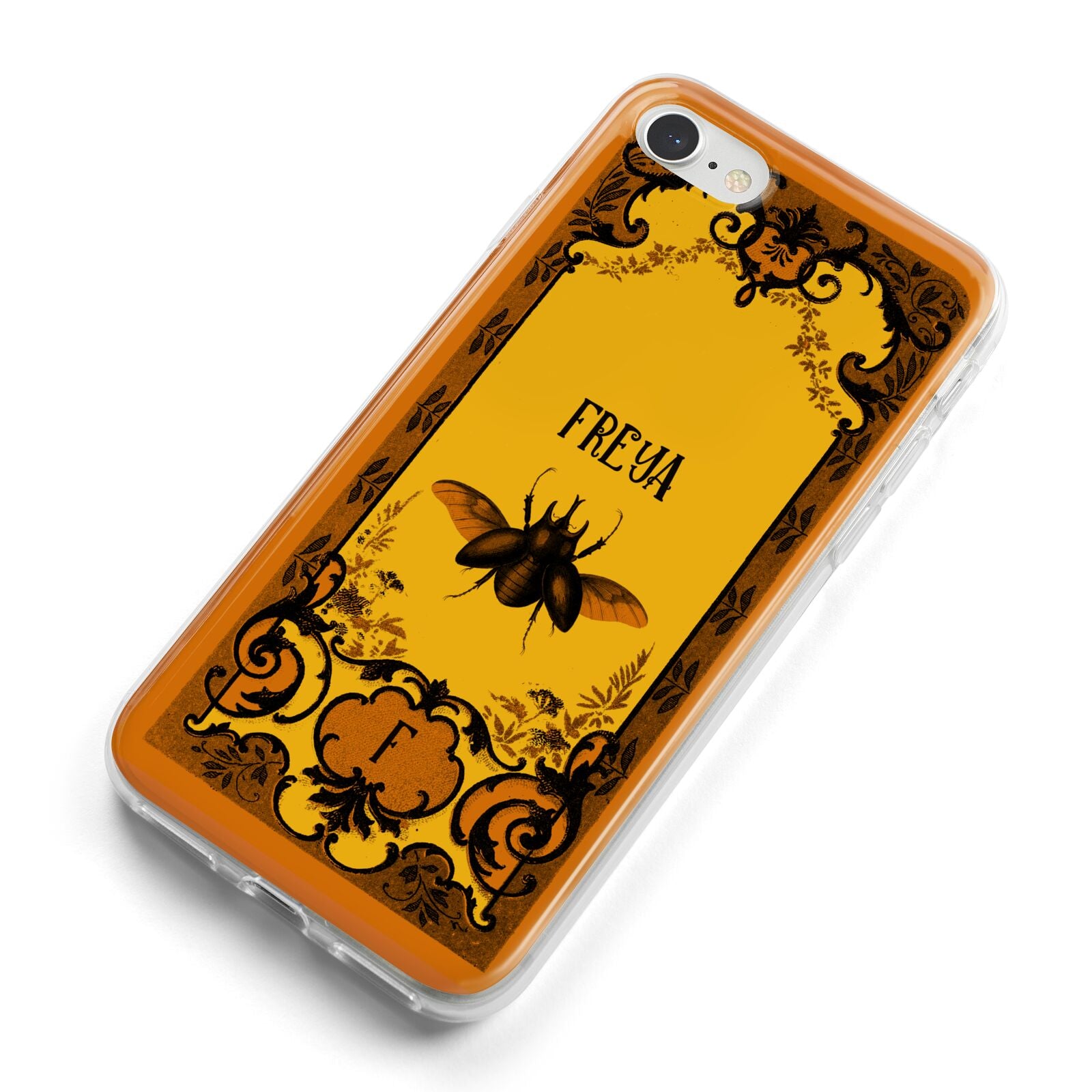 Personalised Vintage Spooky Beetle iPhone 8 Bumper Case on Silver iPhone Alternative Image