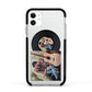 Personalised Vinyl Record Apple iPhone 11 in White with Black Impact Case