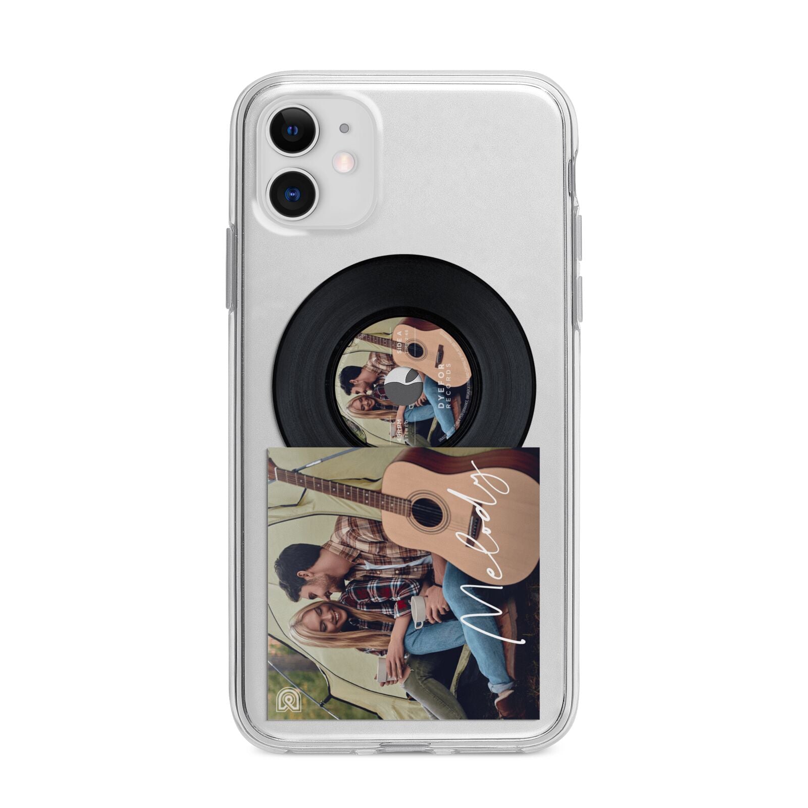 Personalised Vinyl Record Apple iPhone 11 in White with Bumper Case