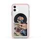 Personalised Vinyl Record Apple iPhone 11 in White with Pink Impact Case